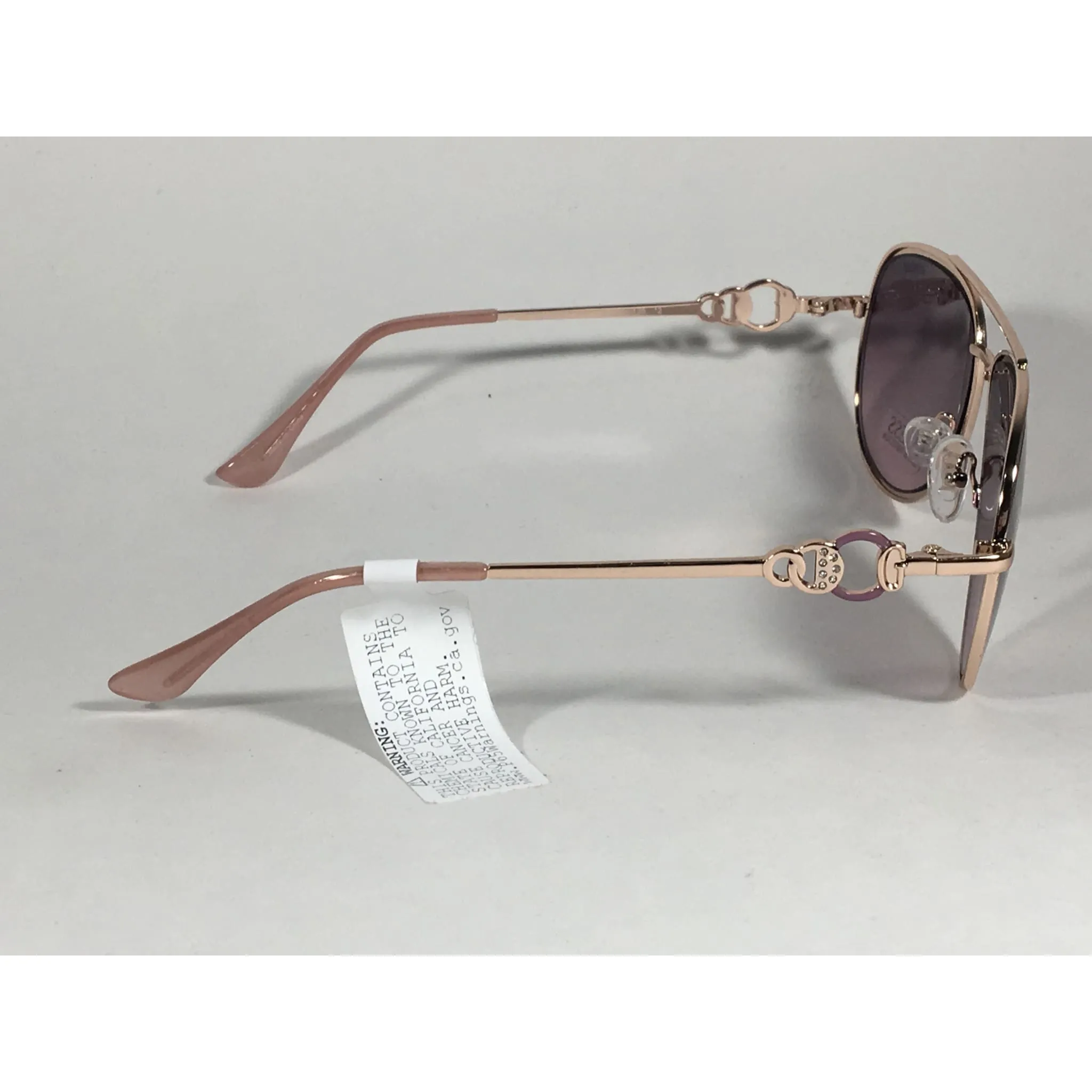 Guess Aviator Pilot Sunglasses Nude Peach Rose Gold Metal Semi Mirror Lens GF0344 28U