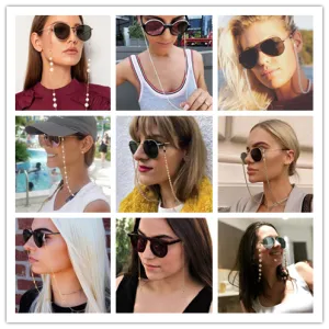 Guvivi 20 Style Vintage Metal Sunglasses Cords Casual Pearl Beaded Eyeglasses Chain for Men Women Glass Strap  Glasses Holder