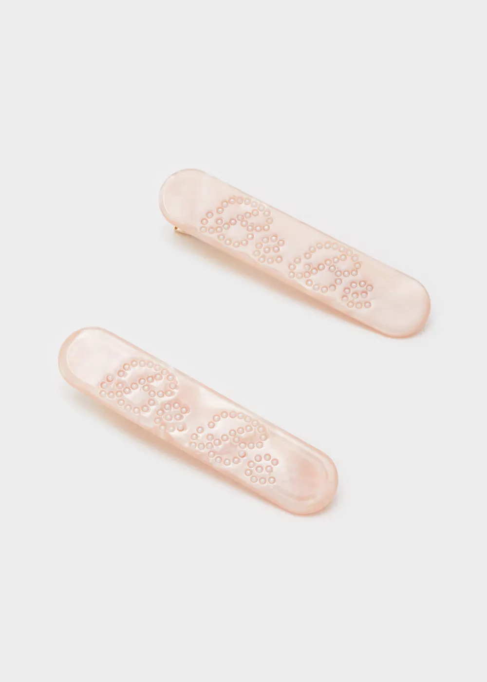 HAIR BARRETTE SET MARBLE PINK "BABE"