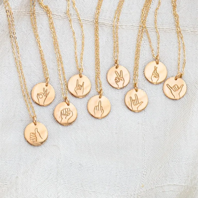 Hand Gesture Pendant Necklace