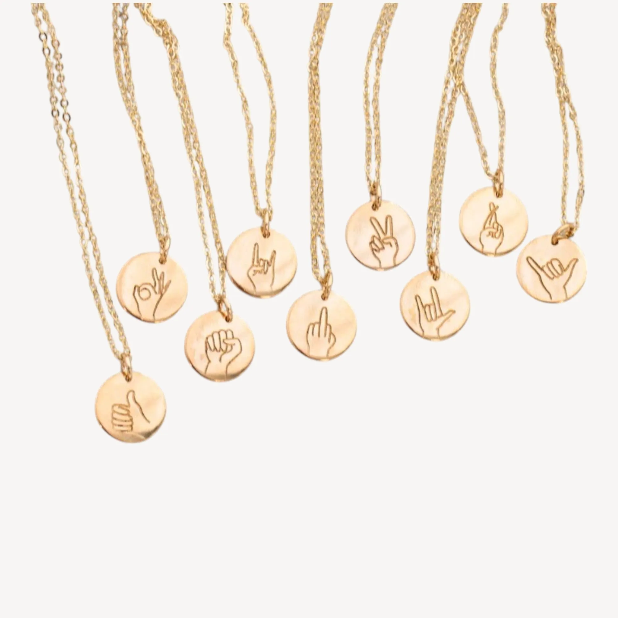 Hand Gesture Pendant Necklace