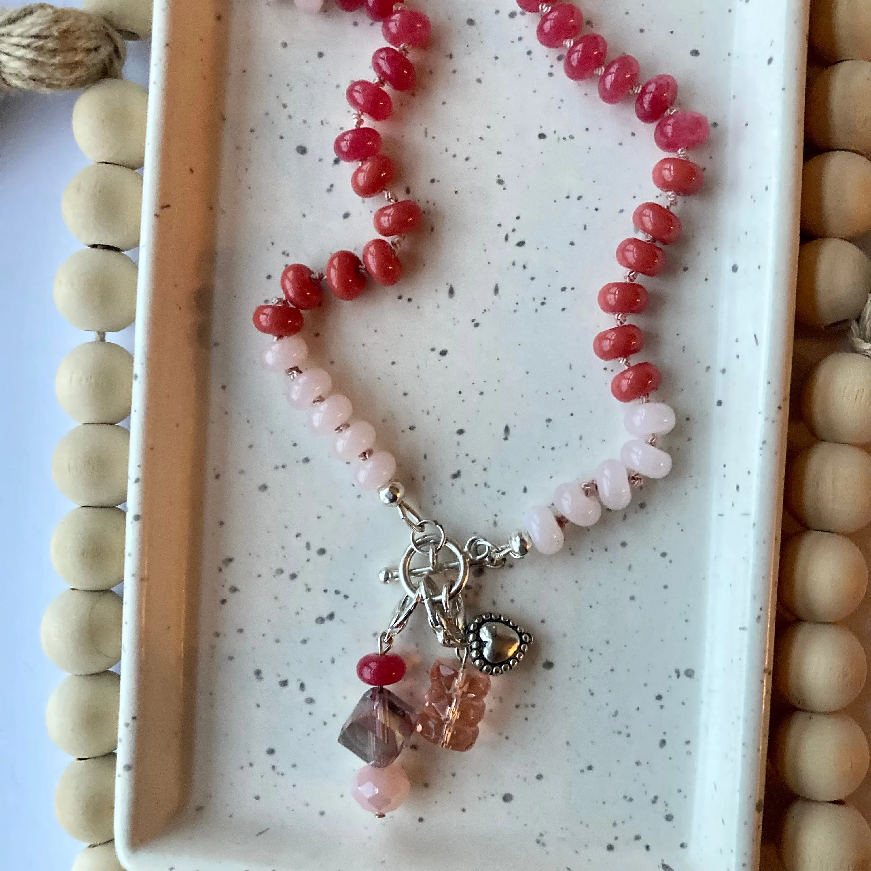HAND KNOTTED RONDELLE NECKLACE | 8MM “LOVE”