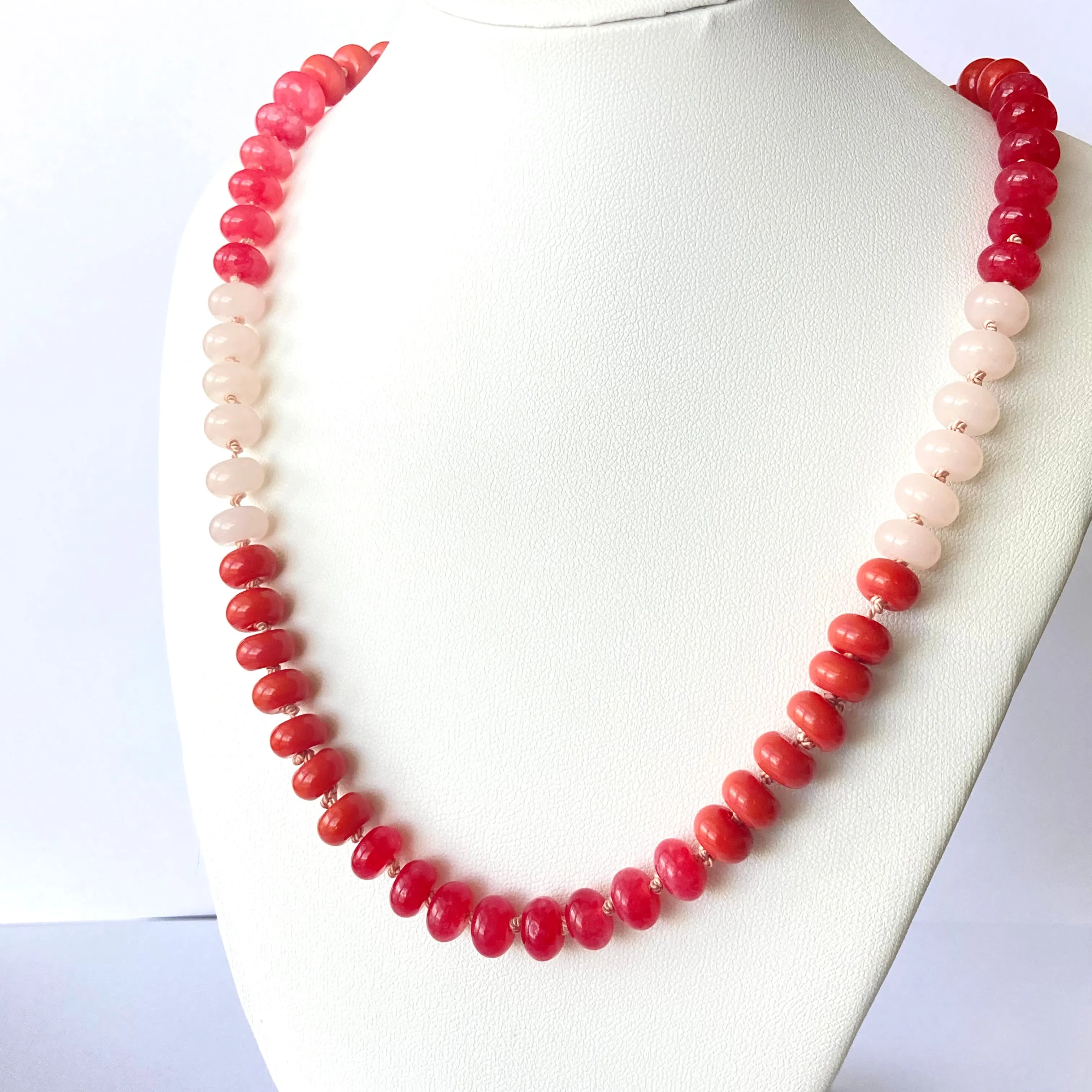 HAND KNOTTED RONDELLE NECKLACE | 8MM “LOVE”