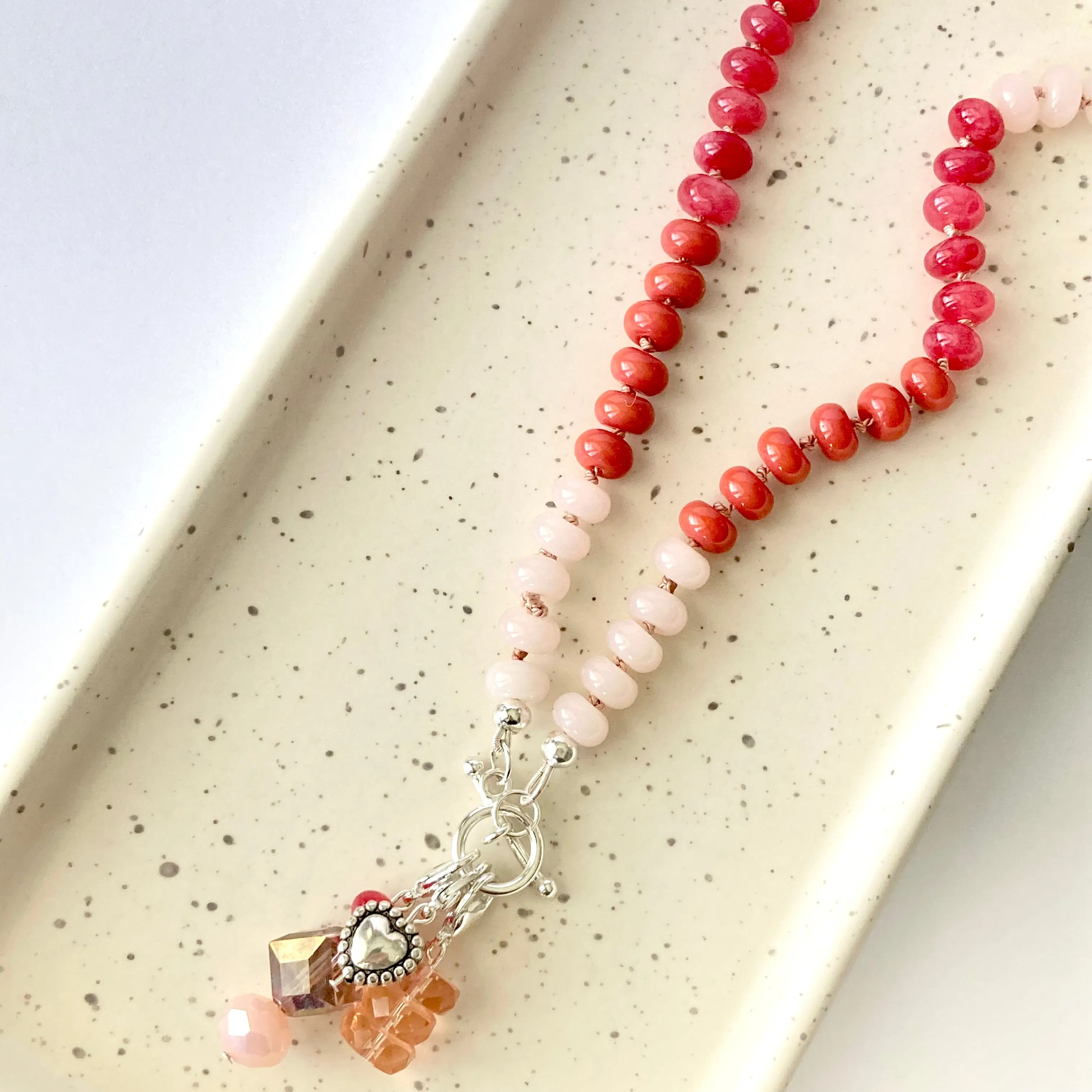 HAND KNOTTED RONDELLE NECKLACE | 8MM “LOVE”