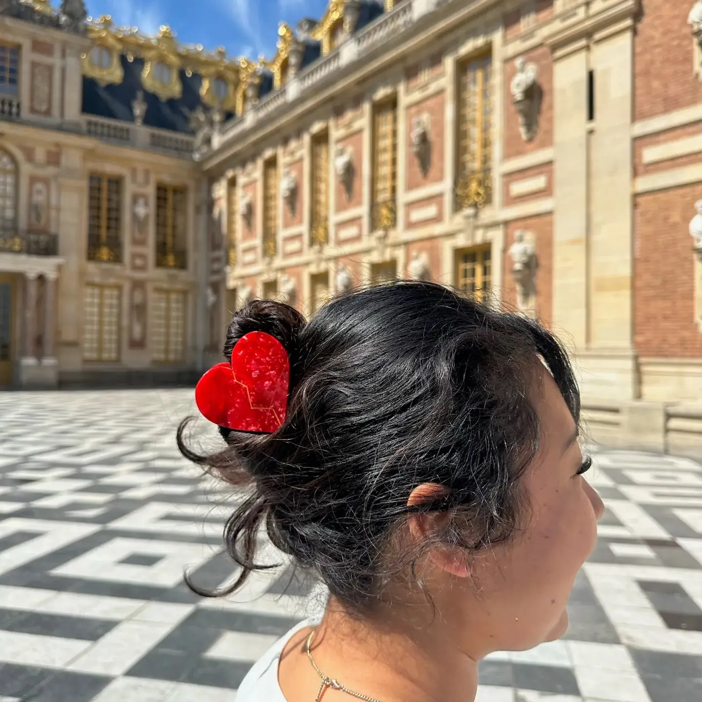 Hand Painted Broken Heart Claw Hair Clip