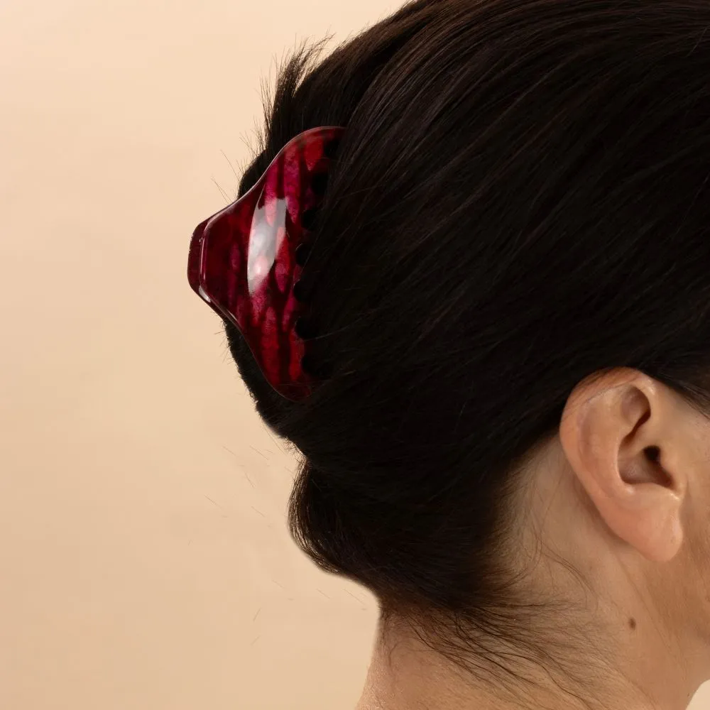 Hand Painted Medium Hair Claw Clip for Fine Hair