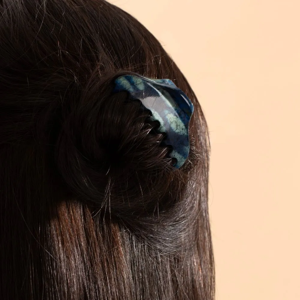 Hand Painted Mini Hair Claw Clip for Fine Hair