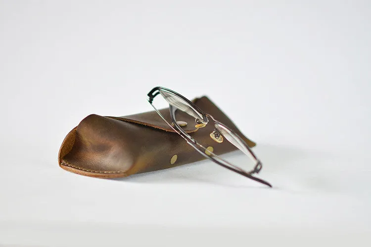 Handmade Genuine Natural Leather Sunglasses Holder, Glasses Case, Sunglasses Organizer F01