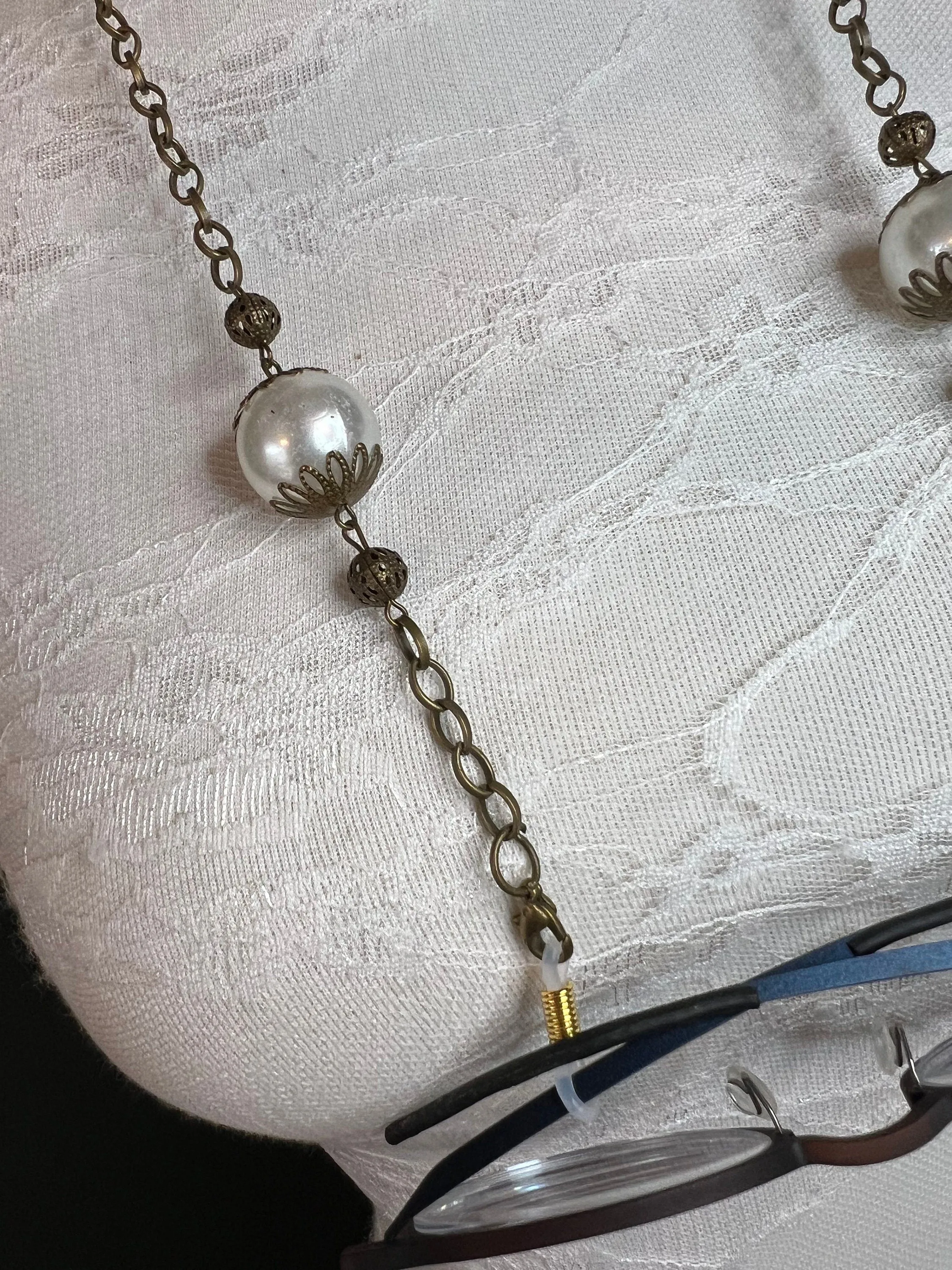 Handmade Pearl Beaded Glasses Spectacles Chain