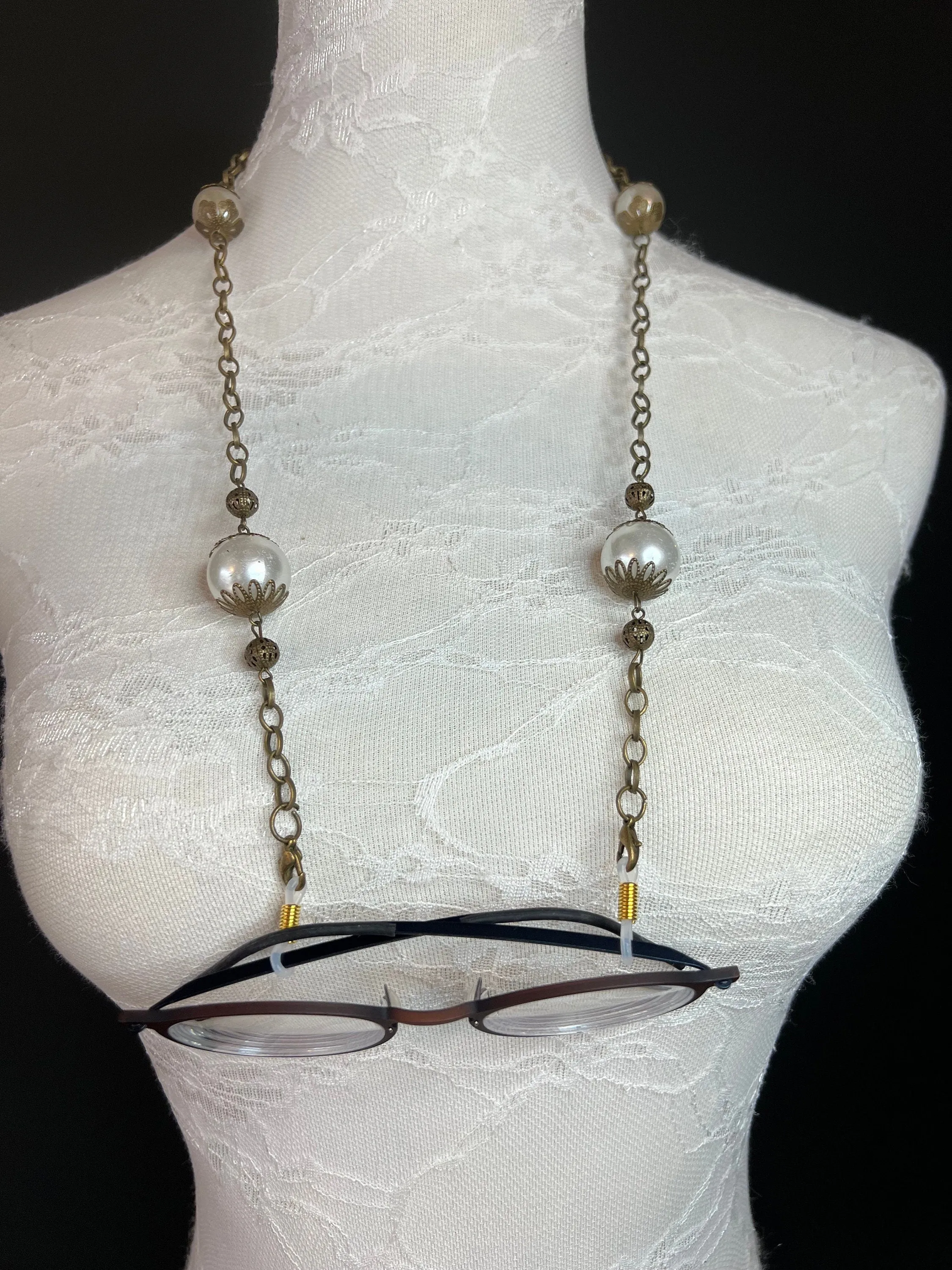 Handmade Pearl Beaded Glasses Spectacles Chain