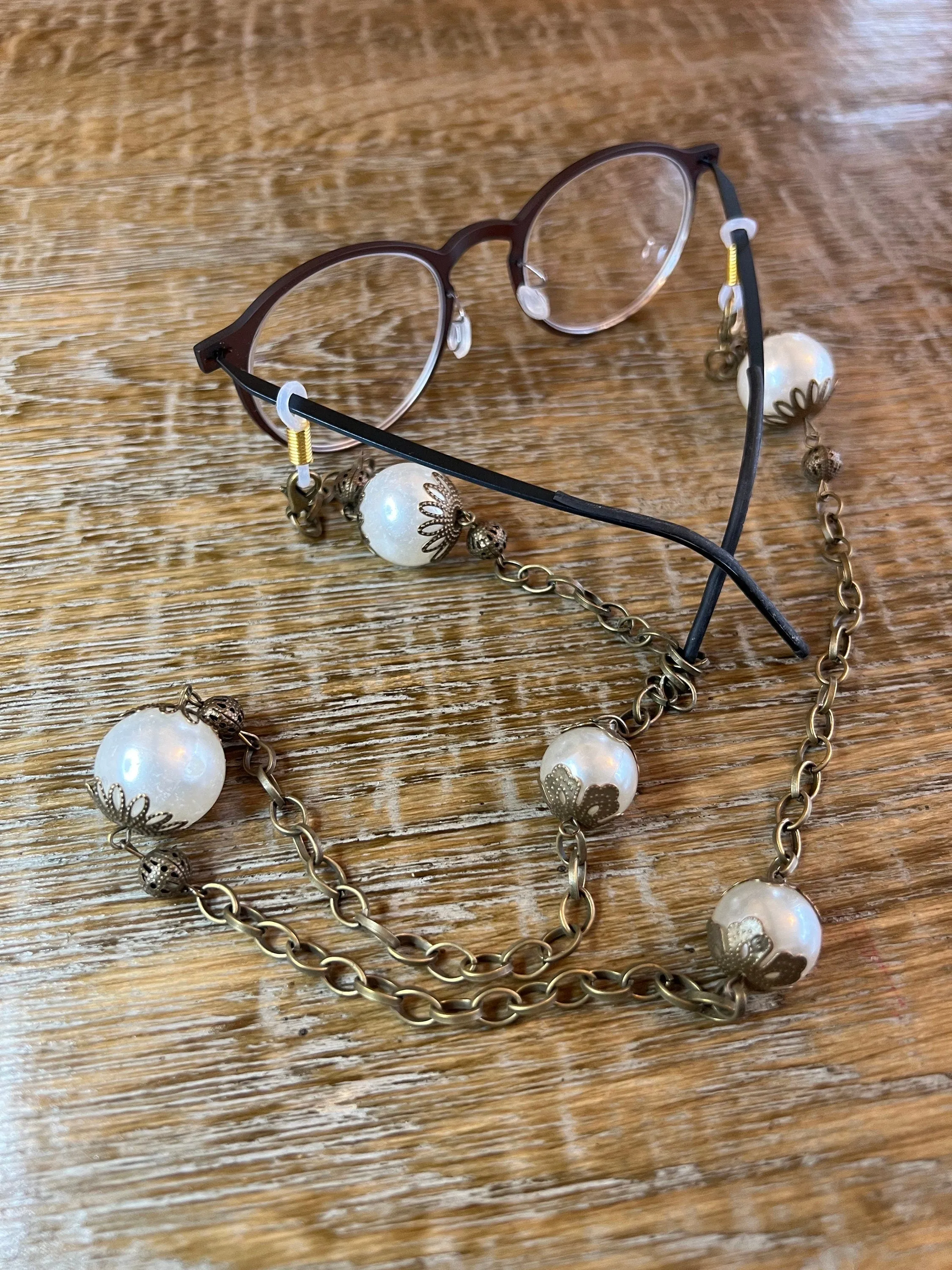 Handmade Pearl Beaded Glasses Spectacles Chain