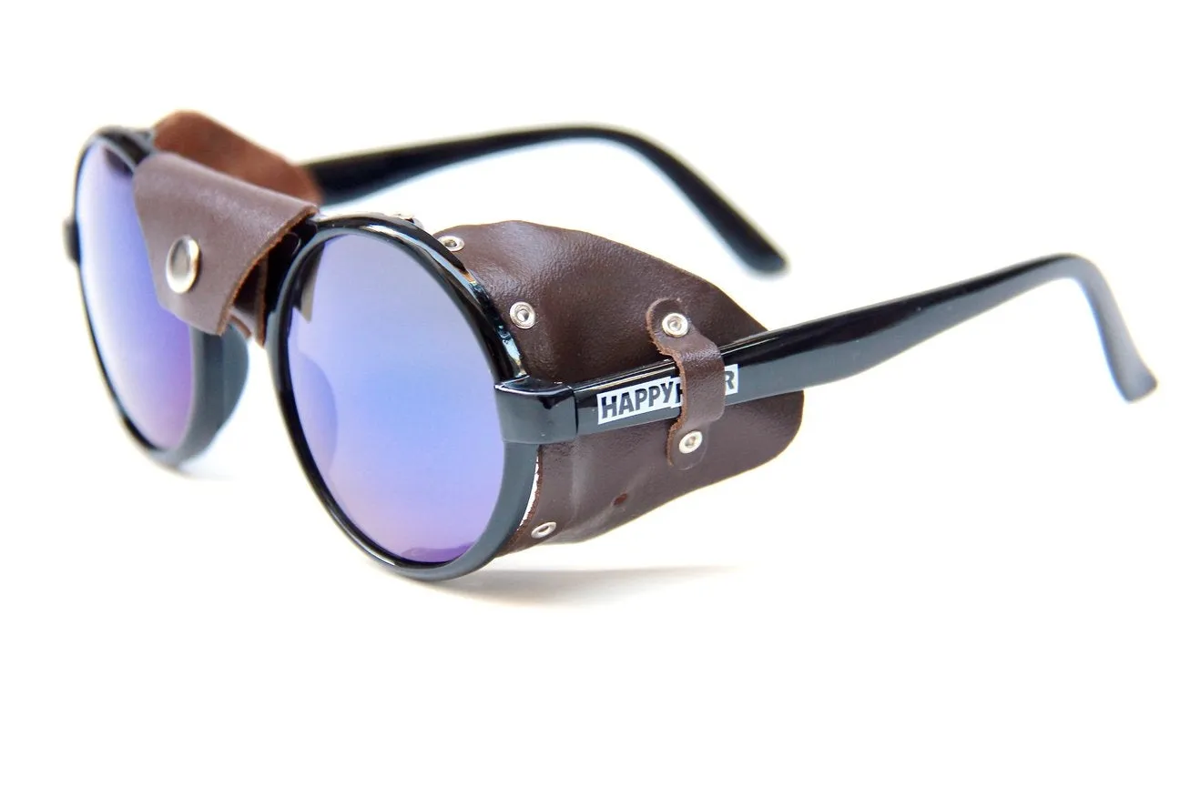 Happy Hour - Dusters Sunglasses Matte Black/Brown Leather