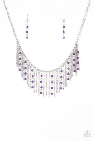 Harlem Hideaway Purple Paparazzi Necklace