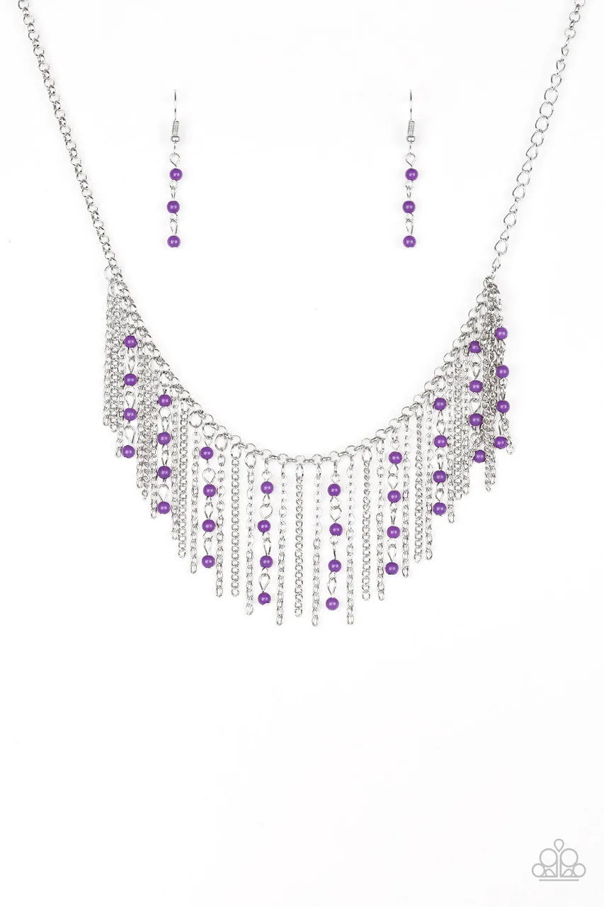 Harlem Hideaway Purple Paparazzi Necklace