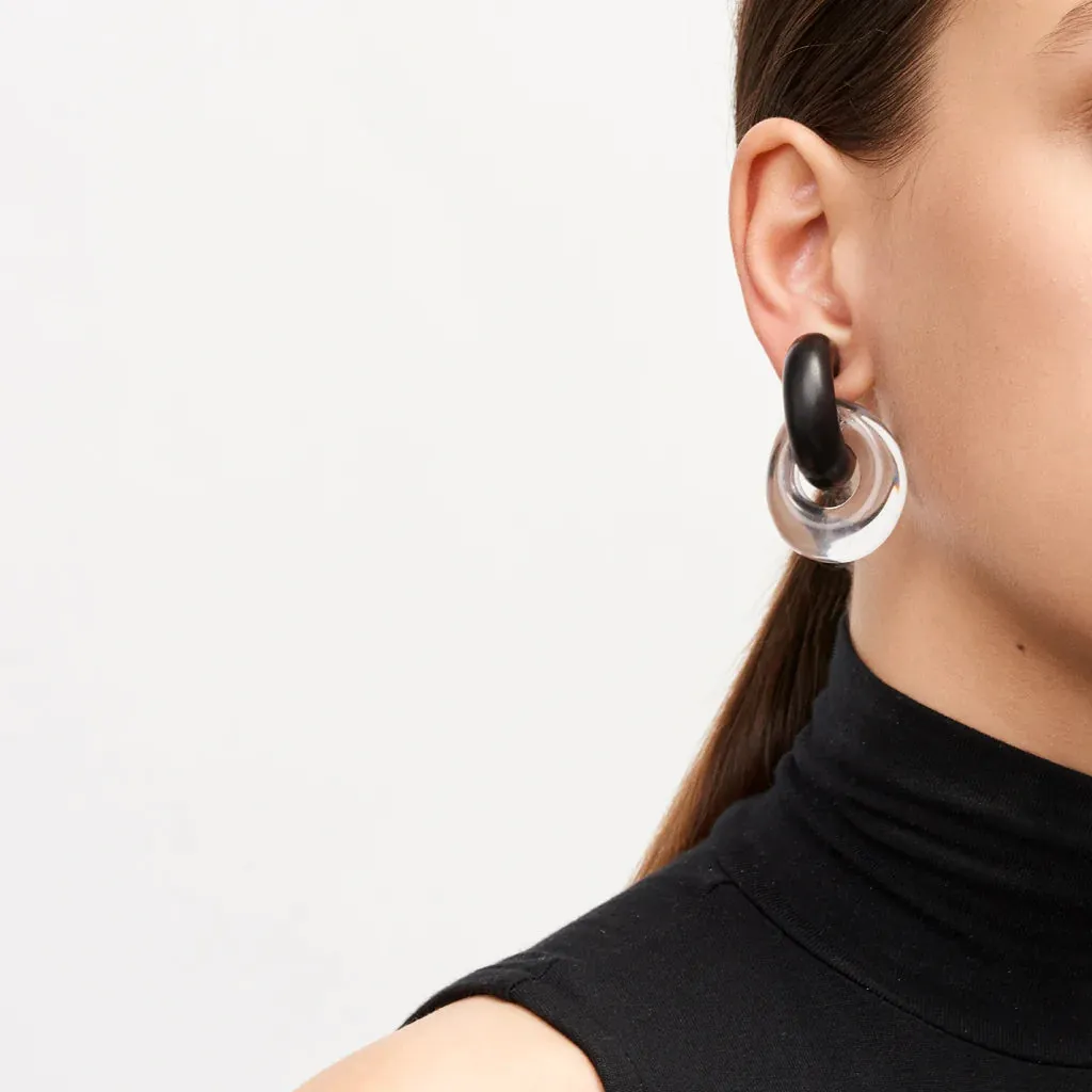Havana Monies Ebony & Acrylic Earrings
