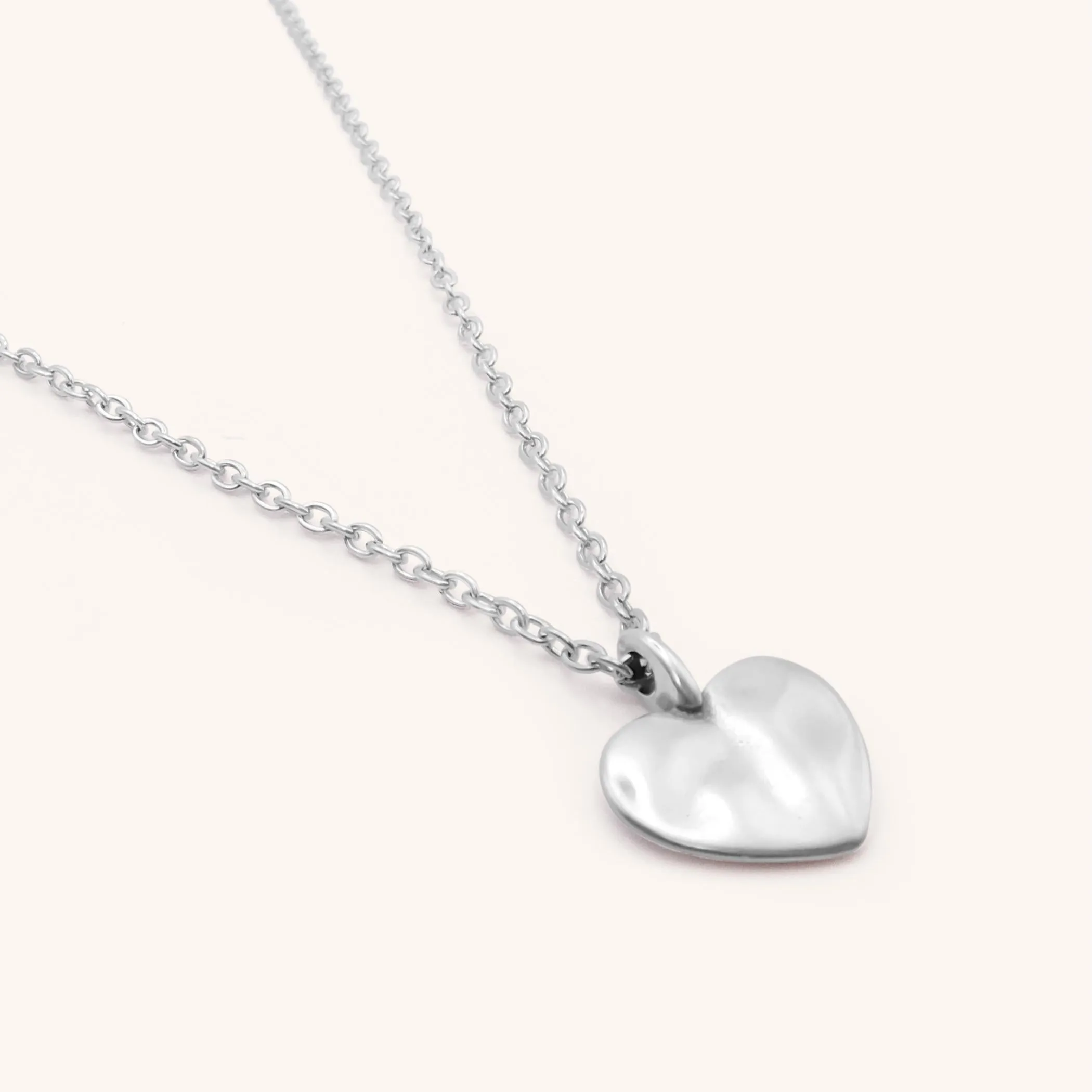 Hayley Heart Fine Chain Necklace, Silver