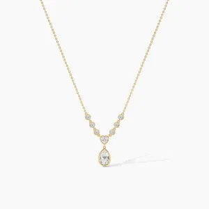 Heart & Pear Cut Moissanite Drop Necklaces For Women