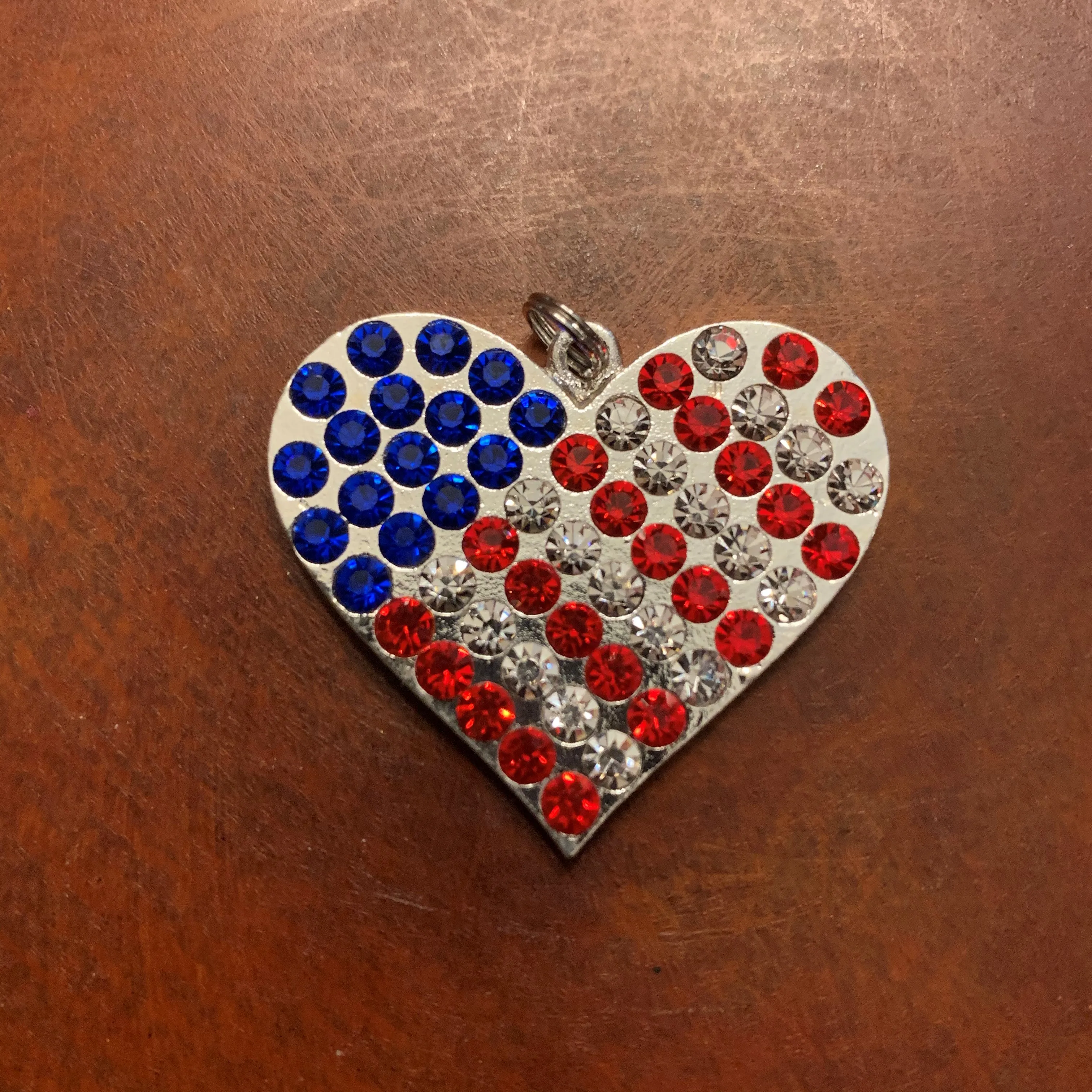 Heart Flag Rhinestone Pendant