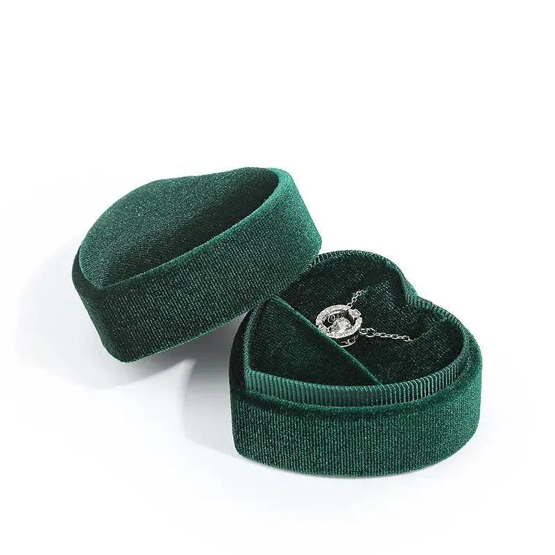 Heart Shaped Jewelry Wedding Gift Velvet Engagement Ring Box