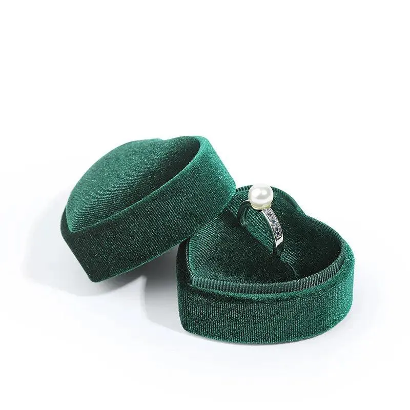Heart Shaped Jewelry Wedding Gift Velvet Engagement Ring Box