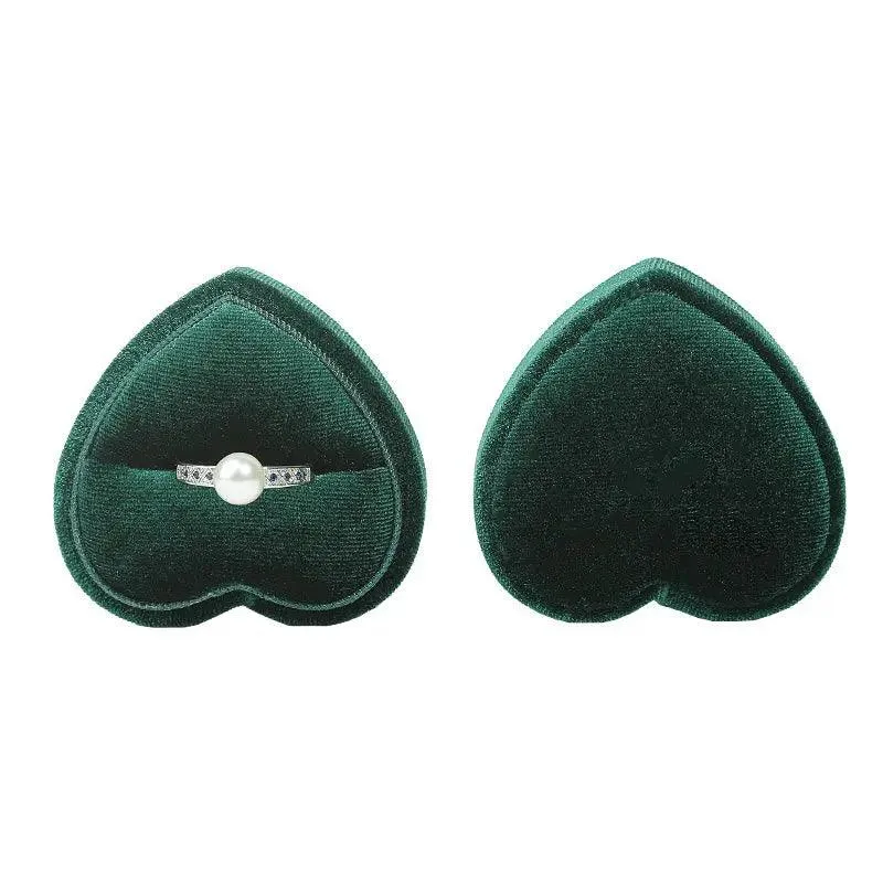 Heart Shaped Jewelry Wedding Gift Velvet Engagement Ring Box
