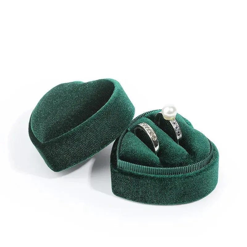 Heart Shaped Jewelry Wedding Gift Velvet Engagement Ring Box