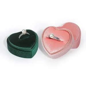 Heart Shaped Jewelry Wedding Gift Velvet Engagement Ring Box