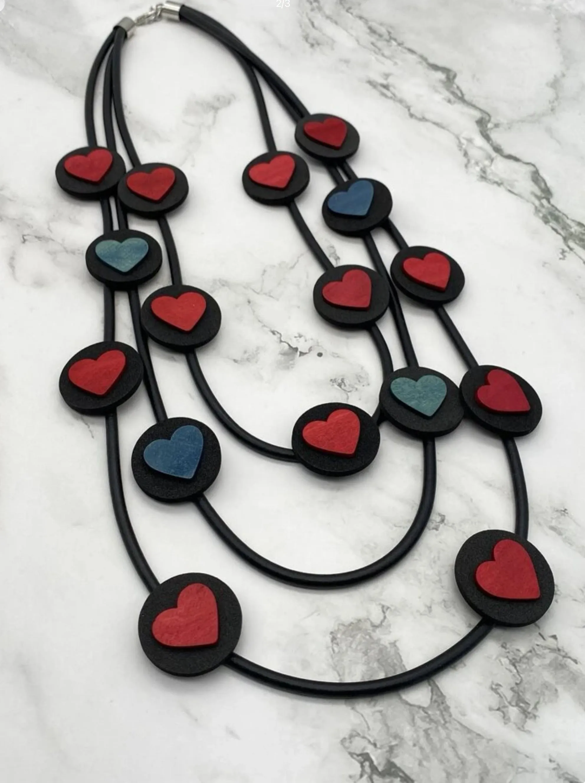 Heart Shaped Rubber Multi Layer Necklace