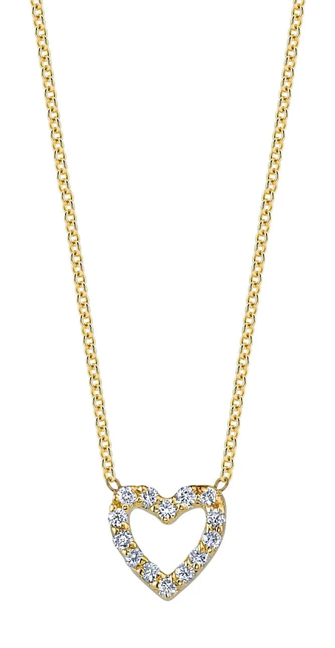Heart with Diamonds Necklace