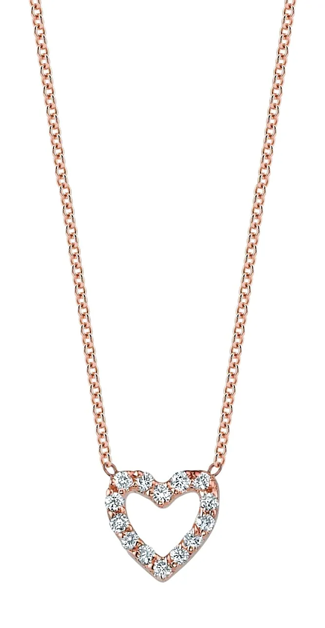 Heart with Diamonds Necklace