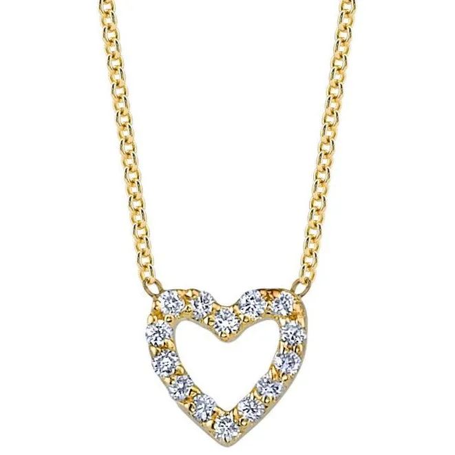 Heart with Diamonds Necklace