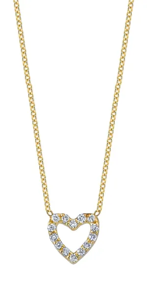 Heart with Diamonds Necklace