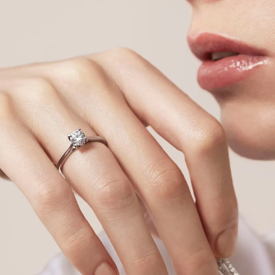 Hearts On Fire Camilla Platinum 4 Prong Diamond Engagement Ring - 0.76ct
