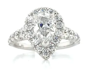 Henri Daussi Pear Shape 2.30ct t.w. Halo Engagement Ring