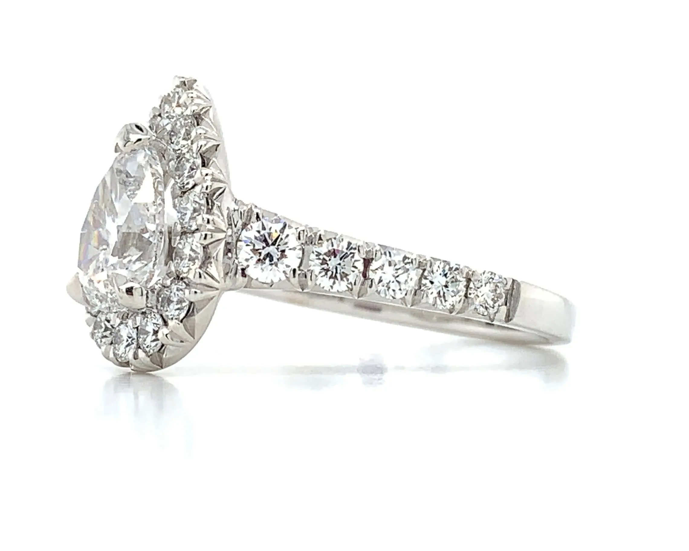 Henri Daussi Pear Shape 2.30ct t.w. Halo Engagement Ring