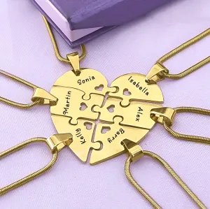 Hexa Heart Puzzle 6 Personalised Necklaces