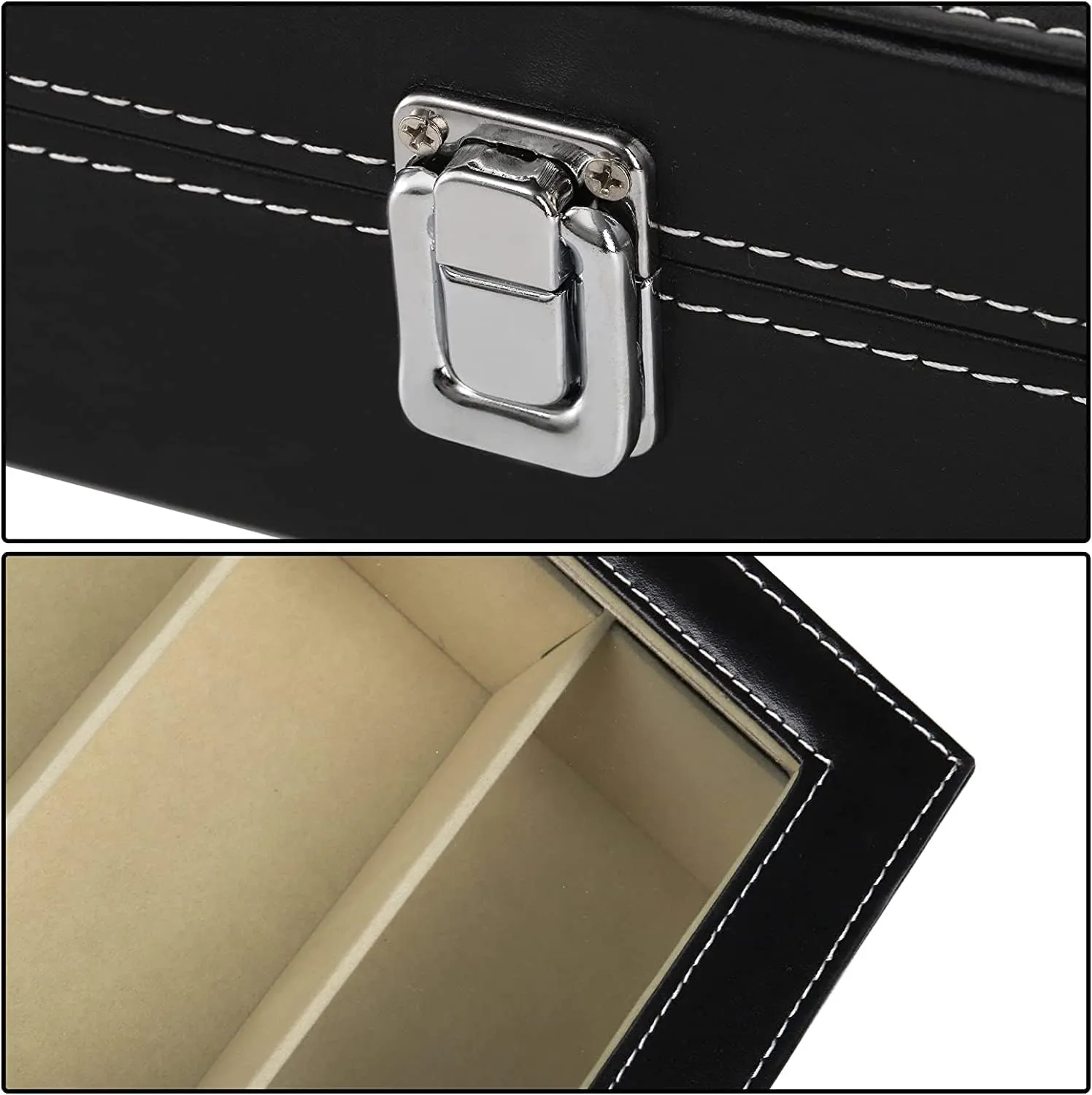 Homarket 2pcs Sunglasses Organizer, PU Leather Eyewear Organizer Sunglasses Display Case with 8 Slot, Lockable Case