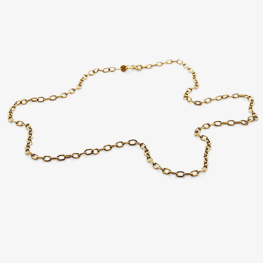 Hunter Oval Mini Link Chain Necklace in 20K Peach Gold