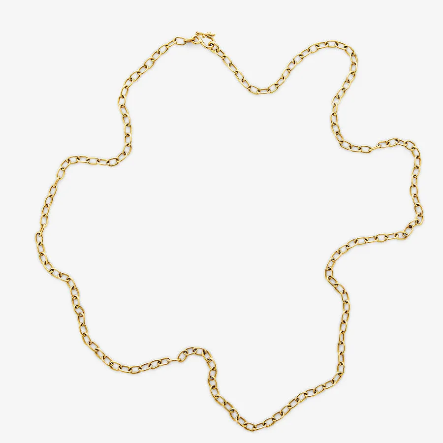 Hunter Oval Mini Link Chain Necklace in 20K Peach Gold