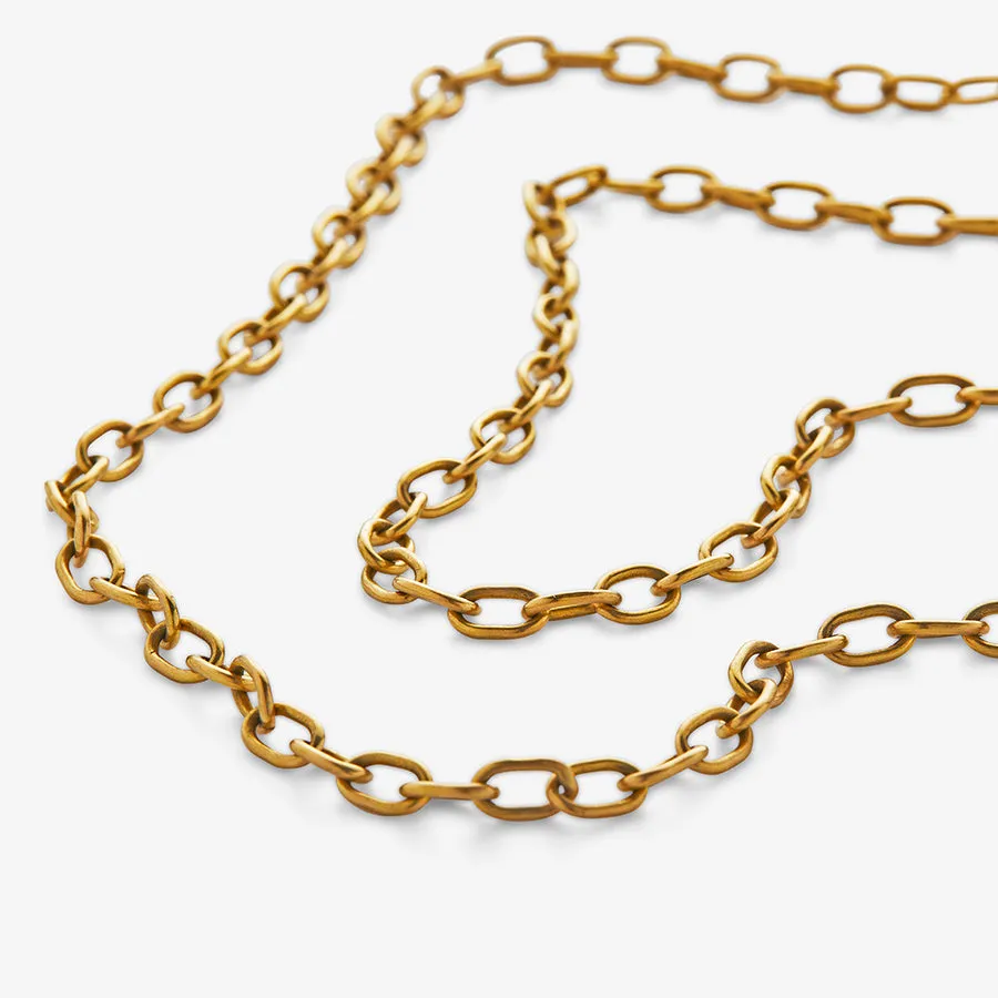 Hunter Oval Mini Link Chain Necklace in 20K Peach Gold