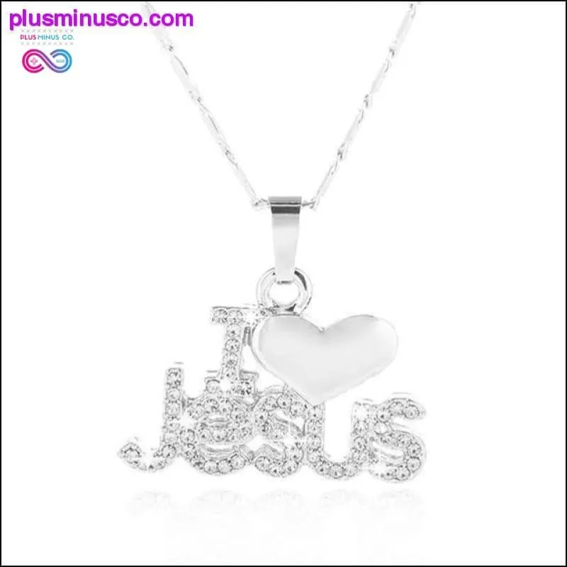 I Love Jesus pendant necklace for women gold/silver/rose
