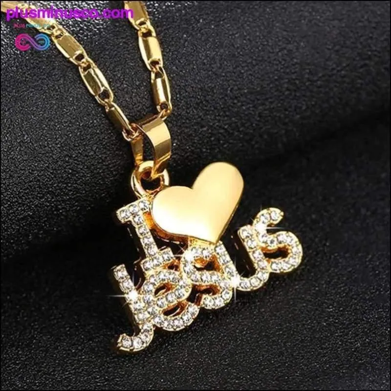 I Love Jesus pendant necklace for women gold/silver/rose