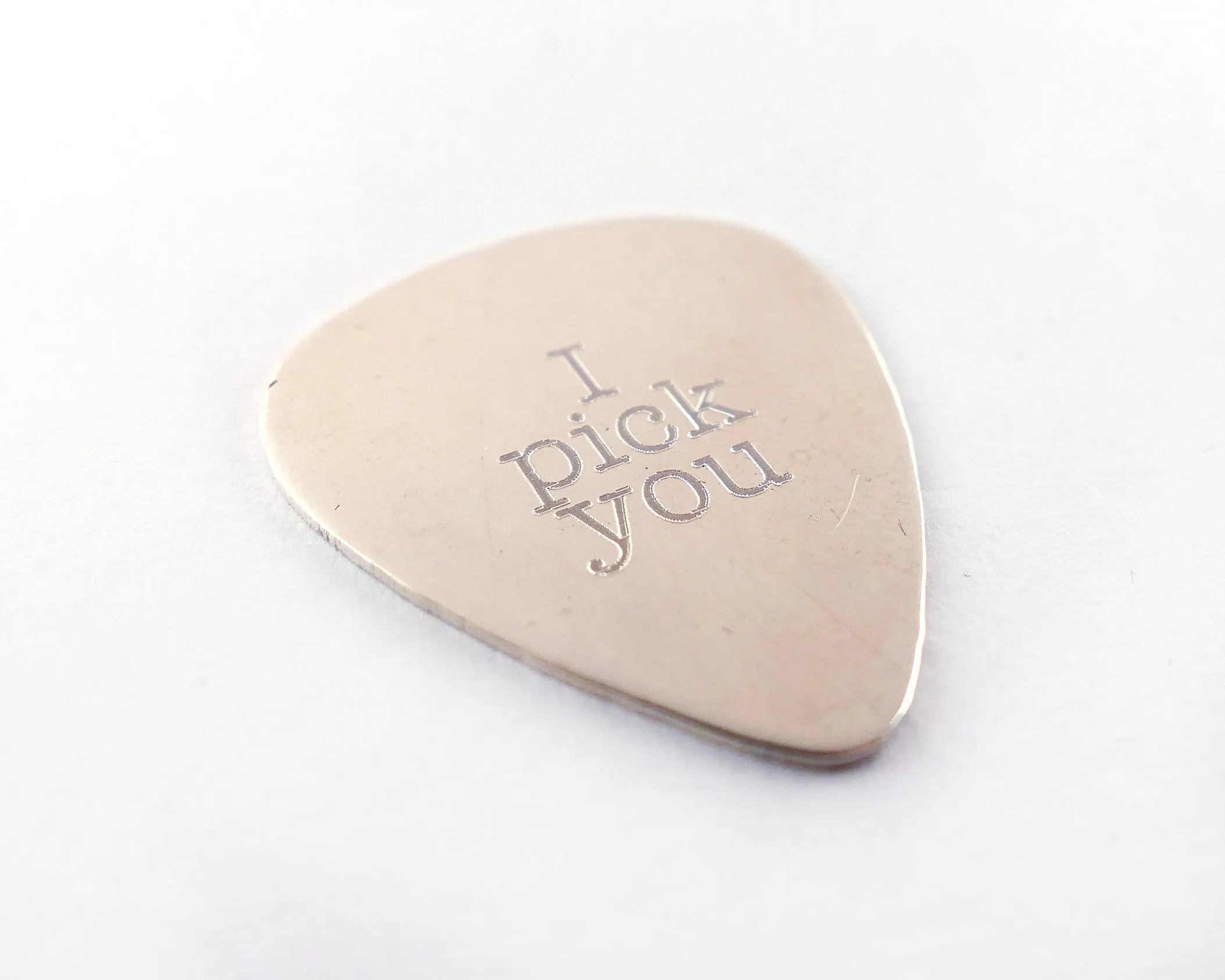 I Pick You Guitar Pick, Plectrum in Sterling Silver