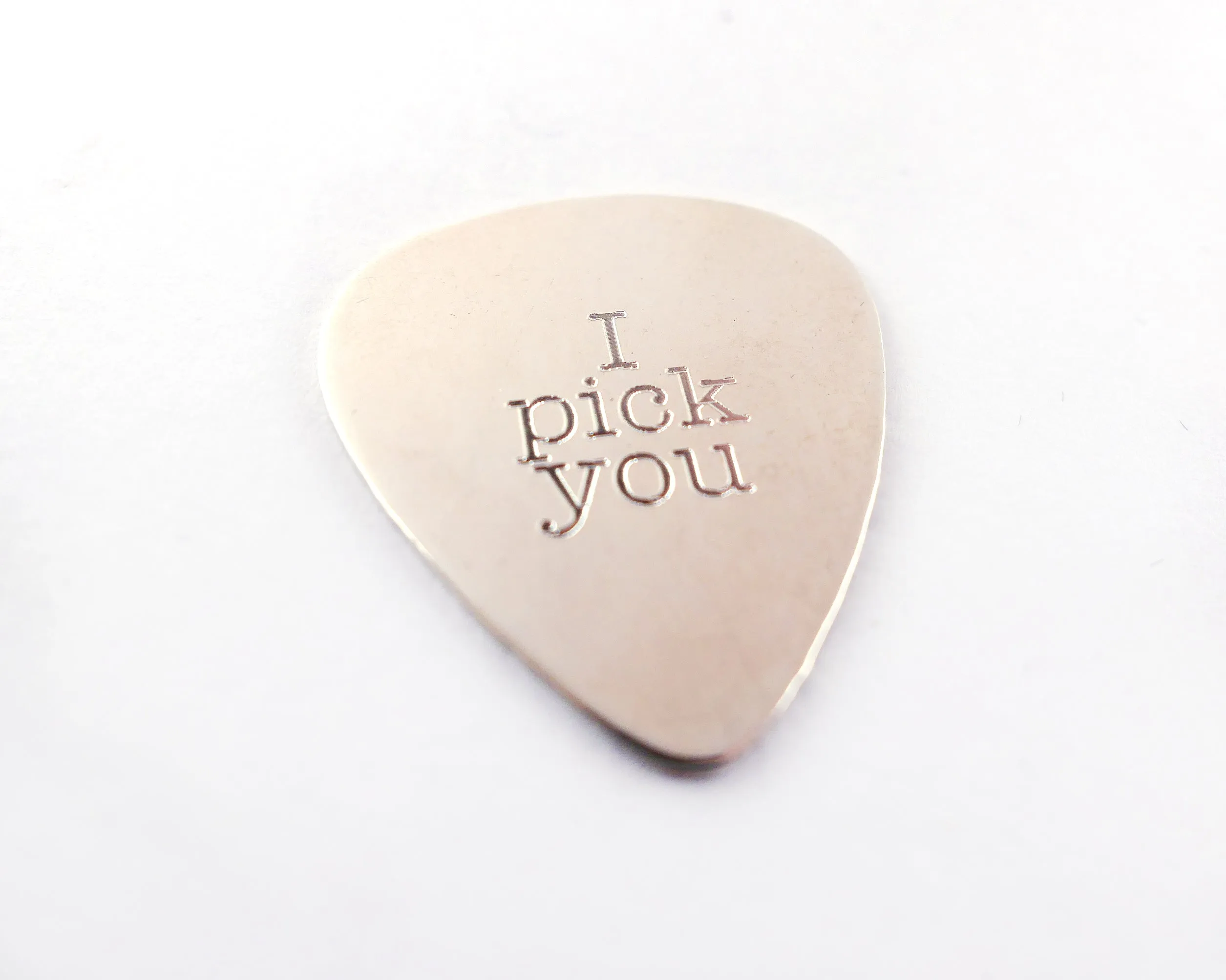 I Pick You Guitar Pick, Plectrum in Sterling Silver