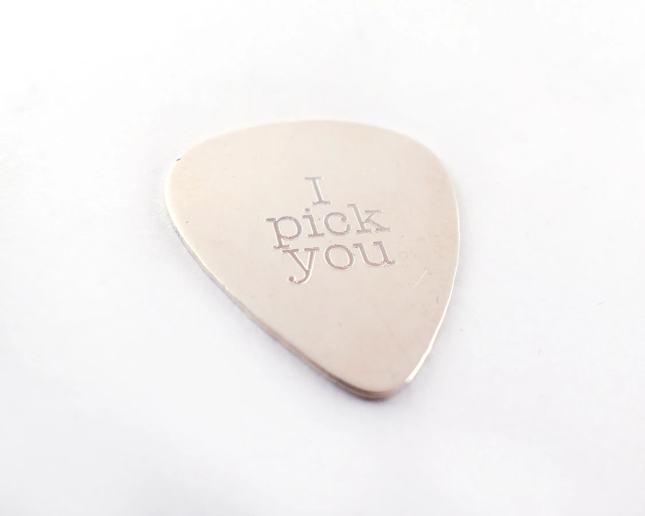 I Pick You Guitar Pick, Plectrum in Sterling Silver