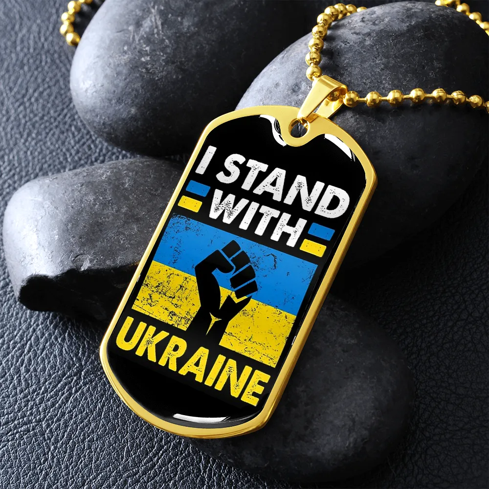 I Stand With Ukraine Dog Tag Necklace