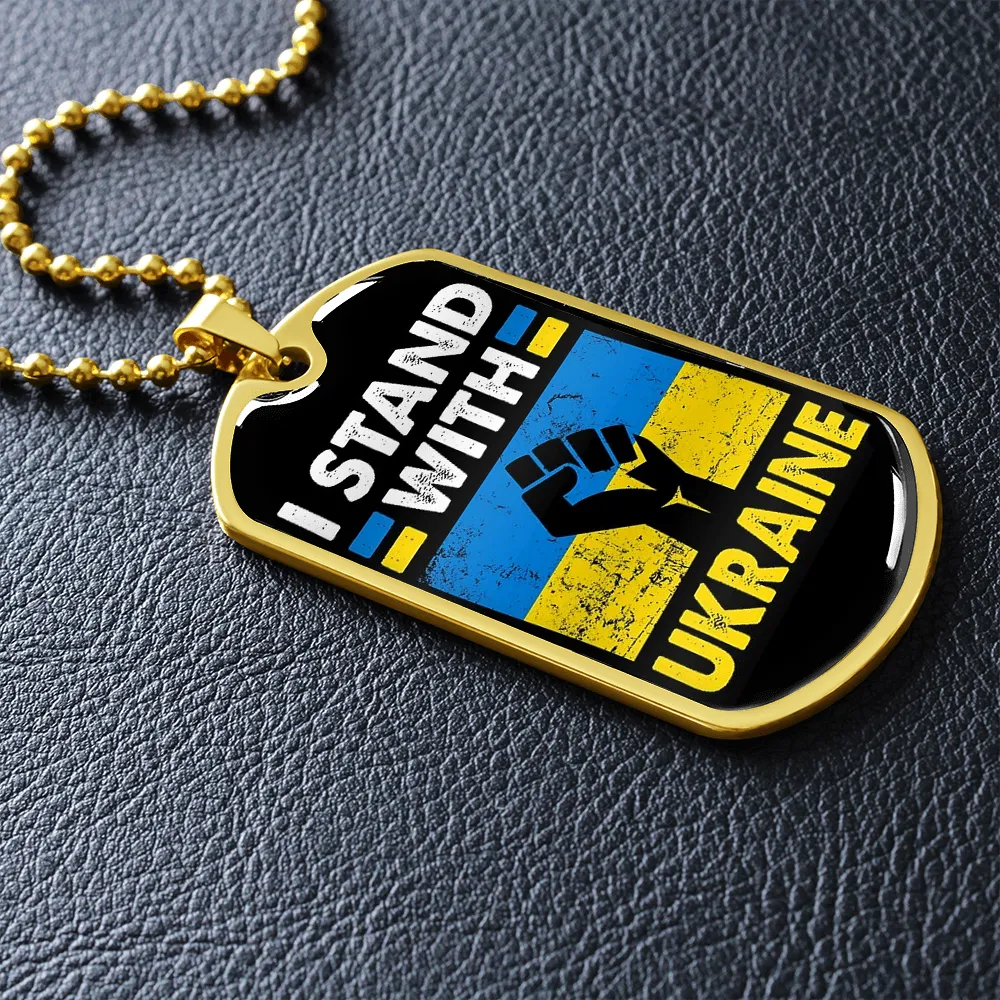 I Stand With Ukraine Dog Tag Necklace