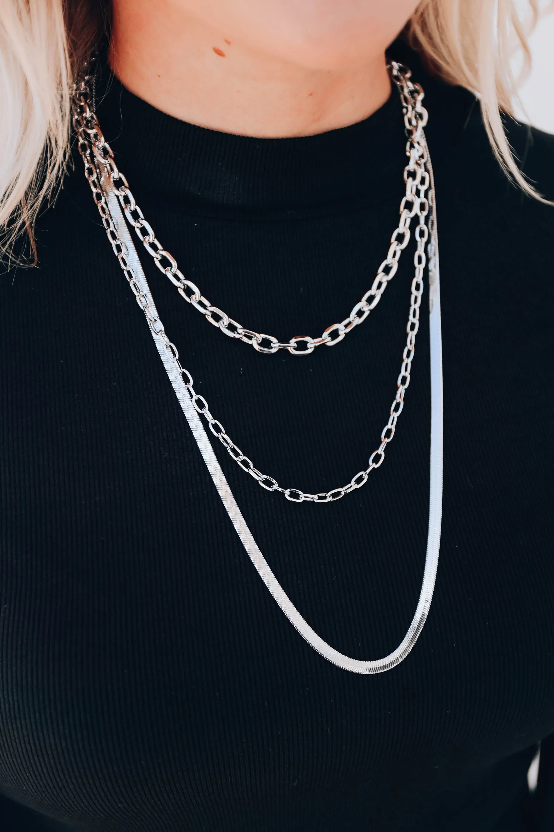 In The Moment Layered Necklace - Silver