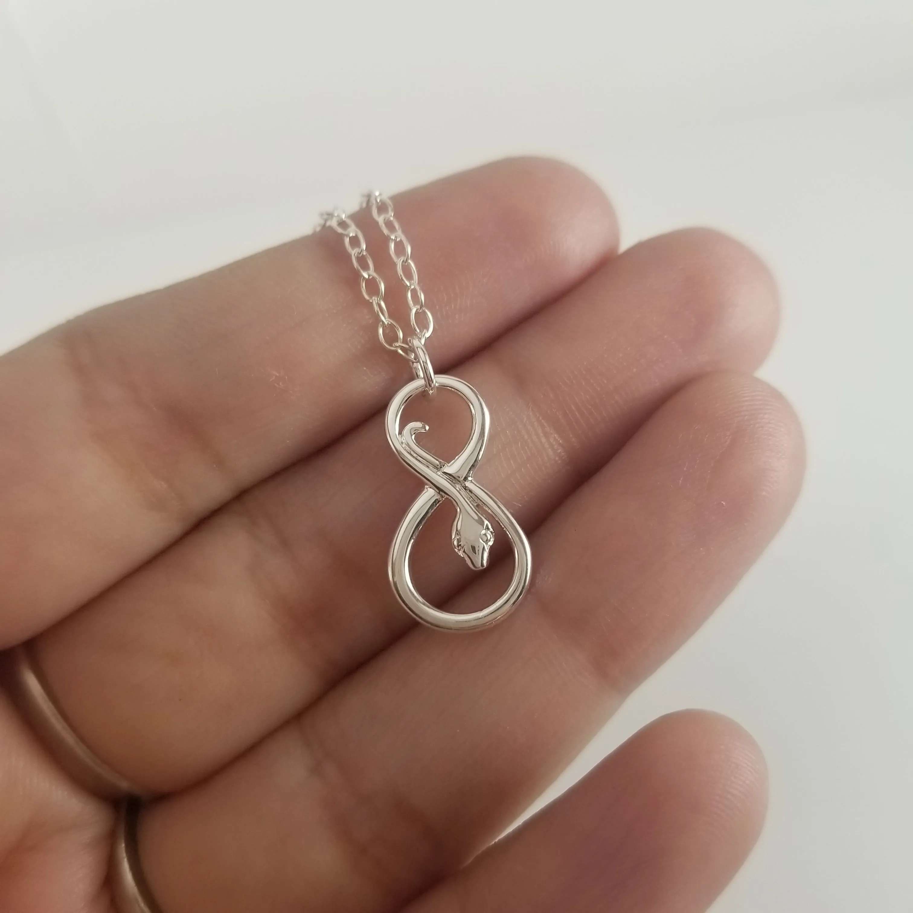 Infinity Snake Necklace - Sterling Silver Jewelry