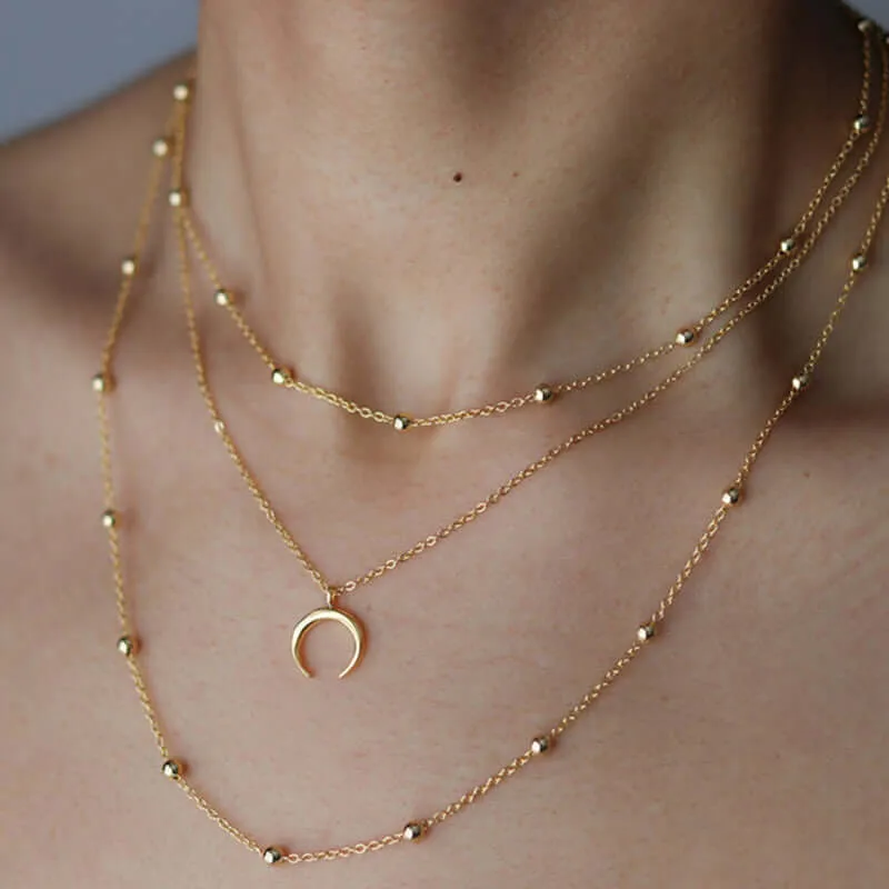 Inverted Moon Necklace in Rose Gold Vermeil Best Friend Gift